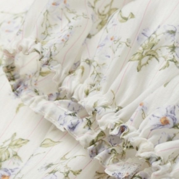 H&M x Brock Collection Floral Balloon Puff Sleeve Mini Dress Sundress Sun Size S - Picture 3 of 16